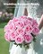 50 Pcs Artificial Pink Roses with Long Stems – Faux Velvet Silk Flowers for DIY Wedding Bouquets, Centerpieces, Party, Home & Bridal Floral Decor